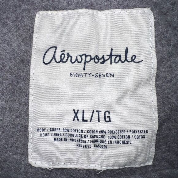 Aeropostale Womens Hoodie Lightweight Basic Sweatshirt Pullover Hooded Grey XL - Picture 6 of 6